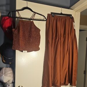 A New Day Brown Two-Piece Set